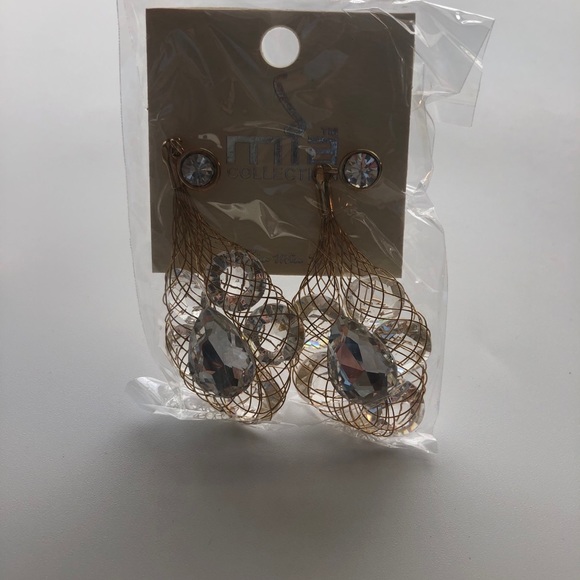 12 MIA Gold Tone Crystals Earring Bundle Set - Picture 2 of 3